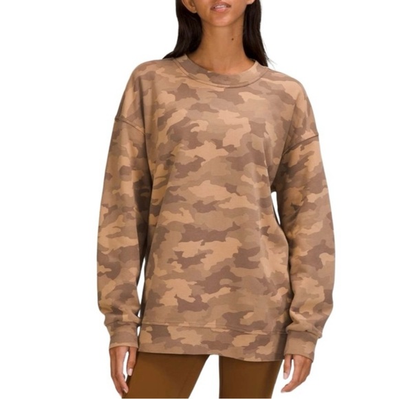 Lululemon Perfectly Oversized Crew Heritage 365 Camo Beige Multi Size M - Picture 11 of 11